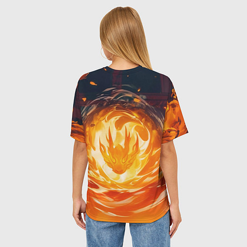 Женская футболка оверсайз Хаято Суо - Ветролом / 3D-принт – фото 4