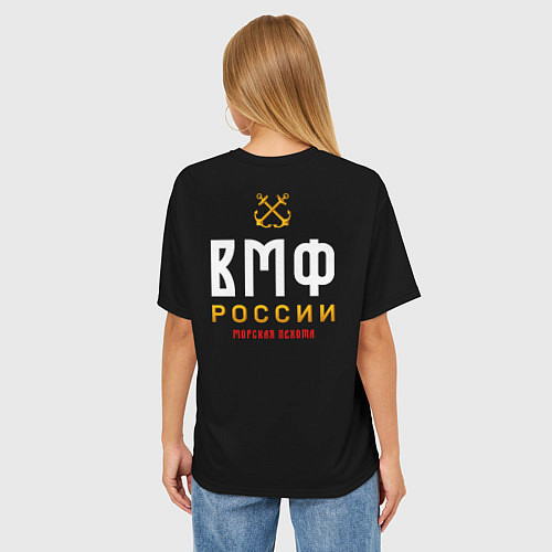 Женская футболка оверсайз Морская Пехота ВМФ России / 3D-принт – фото 4