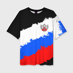 Футболка оверсайз женская Федерация бокса России - триколор, цвет: 3D-принт