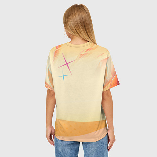 Женская футболка оверсайз Genshin Impact Mavuika bike / 3D-принт – фото 4