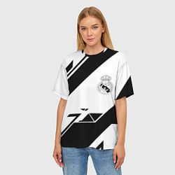 Футболка оверсайз женская Real Madrid geometry, цвет: 3D-принт — фото 2