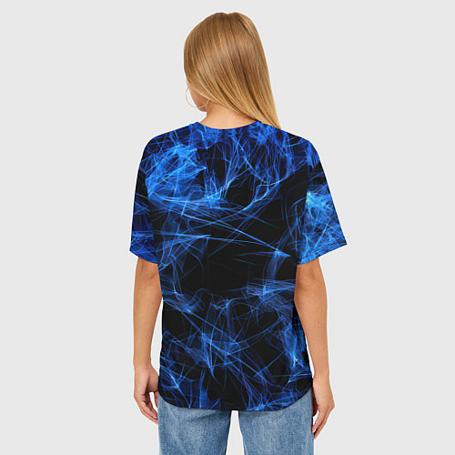 Женская футболка оверсайз Inter smoke neon / 3D-принт – фото 4