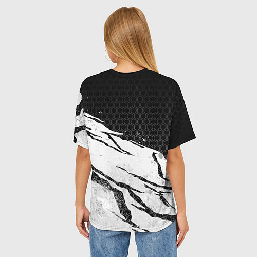 Женская футболка оверсайз Российская империя - потертости / 3D-принт – фото 4