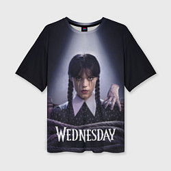 Футболка оверсайз женская Связаная Уэнсдэй с вещью Wednesday, цвет: 3D-принт