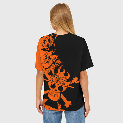 Женская футболка оверсайз One Piece - Ace / 3D-принт – фото 4