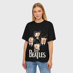 Футболка оверсайз женская The Beatles faces, цвет: 3D-принт — фото 2