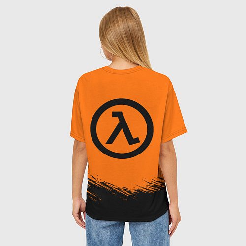 Женская футболка оверсайз Халф лайф - фримен / 3D-принт – фото 4