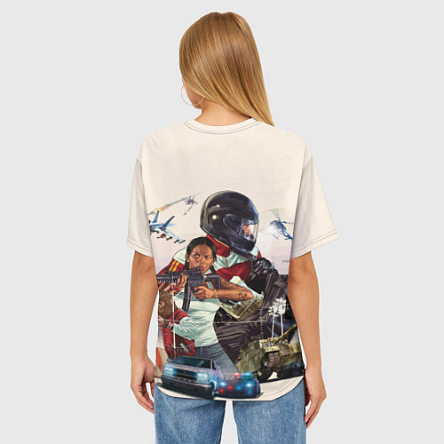 Женская футболка оверсайз GTA Online / 3D-принт – фото 4