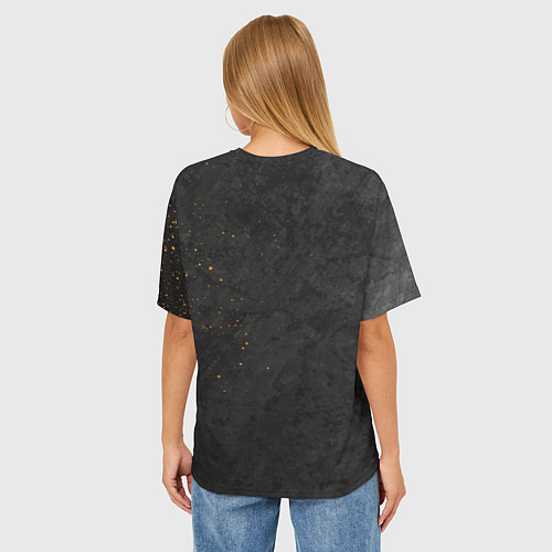 Женская футболка оверсайз Заяц рокер / 3D-принт – фото 4