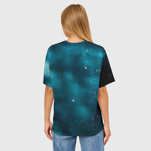 Женская футболка оверсайз Цири с огненными глазами / 3D-принт – фото 4