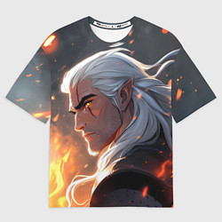 Футболка оверсайз женская Ведьмак в аниме стиле, цвет: 3D-принт