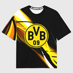 Футболка оверсайз женская Borussia спортивная геометрия, цвет: 3D-принт