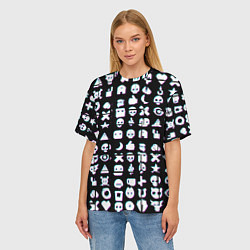 Футболка оверсайз женская Любовь смерть и роботы глитч, цвет: 3D-принт — фото 2