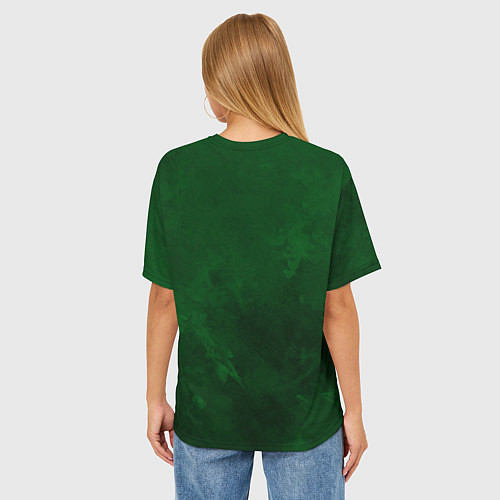 Женская футболка оверсайз Абстракция - drops on an emerald / 3D-принт – фото 4