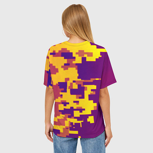 Женская футболка оверсайз AEK камуфляж ночь / 3D-принт – фото 4