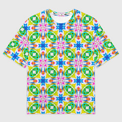 Футболка оверсайз женская Разноцветный абстрактный узор, цвет: 3D-принт