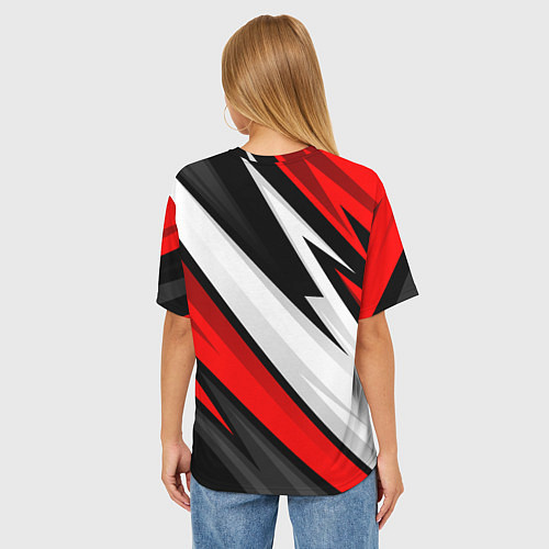 Женская футболка оверсайз ФК Милан - абстракция / 3D-принт – фото 4