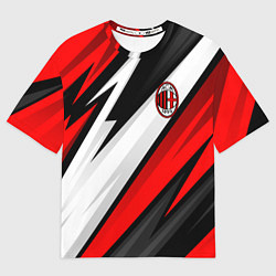 Футболка оверсайз женская ФК Милан - абстракция, цвет: 3D-принт