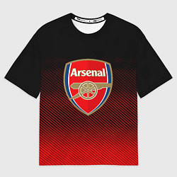 Футболка оверсайз женская Arsenal текстура полосы красные, цвет: 3D-принт