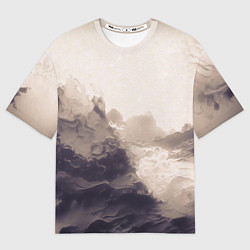 Футболка оверсайз женская Сепия абстрактная горная река, цвет: 3D-принт