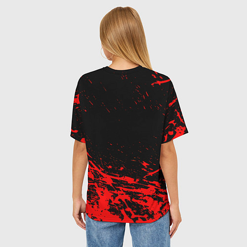 Женская футболка оверсайз Валенсия брызги красок / 3D-принт – фото 4