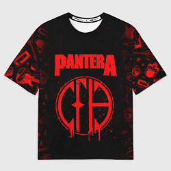 Женская футболка оверсайз Pantera рок группа