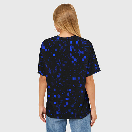 Женская футболка оверсайз Color blue khaki / 3D-принт – фото 4