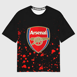 Футболка оверсайз женская Арсенал красные краски всплеск, цвет: 3D-принт