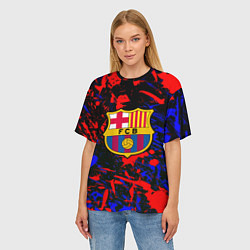 Футболка оверсайз женская Барселона абстрактные краски, цвет: 3D-принт — фото 2
