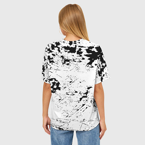 Женская футболка оверсайз Borussia черно белые краски / 3D-принт – фото 4