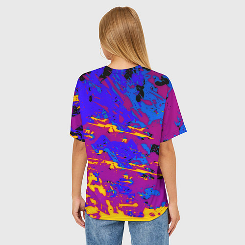 Женская футболка оверсайз Borussia абстрактные краски / 3D-принт – фото 4