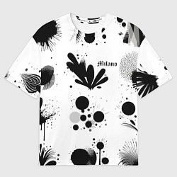 Футболка оверсайз женская Растительный паттерн и кляксы - Милан, цвет: 3D-принт