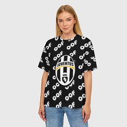 Футболка оверсайз женская Juventus off pattern, цвет: 3D-принт — фото 2