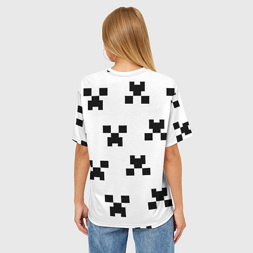Женская футболка оверсайз Juventus x minecraft pattern / 3D-принт – фото 4