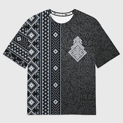 Женская футболка оверсайз Славянский орнамент Макошь