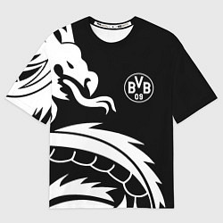 Футболка оверсайз женская Borussia дракон белый, цвет: 3D-принт