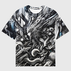 Футболка оверсайз женская Abstraction cyber pattern - ai art fantasy, цвет: 3D-принт