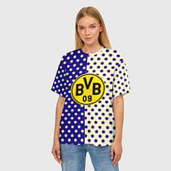 Футболка оверсайз женская Borussia точки текстура, цвет: 3D-принт — фото 2