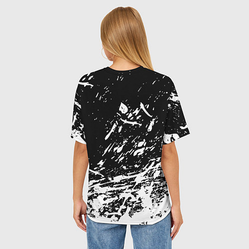 Женская футболка оверсайз Borussia белые краски / 3D-принт – фото 4