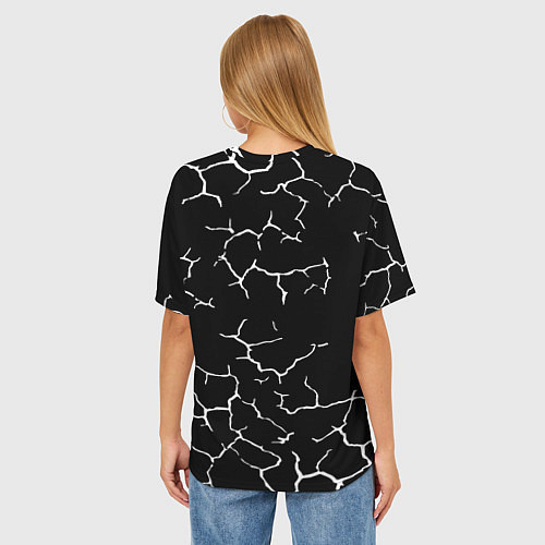 Женская футболка оверсайз Borussia черно белые / 3D-принт – фото 4