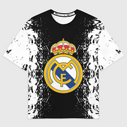 Футболка оверсайз женская Реал Мадрид текстура краски, цвет: 3D-принт