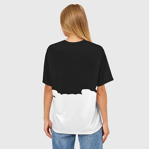 Женская футболка оверсайз Барселона облака краски / 3D-принт – фото 4