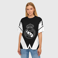 Футболка оверсайз женская Real Madrid геометрия спорт, цвет: 3D-принт — фото 2