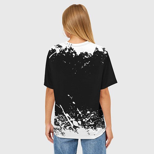 Женская футболка оверсайз Тоттенхэм Хотспур белые краски / 3D-принт – фото 4