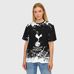 Футболка оверсайз женская Тоттенхэм Хотспур белые краски, цвет: 3D-принт — фото 2