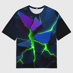 Женская футболка оверсайз Neon tile