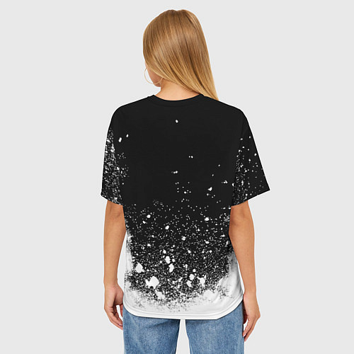 Женская футболка оверсайз Inter белый всплеск краско / 3D-принт – фото 4