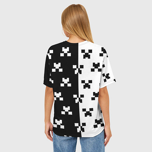 Женская футболка оверсайз Borussia pattern minecraft / 3D-принт – фото 4