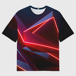 Женская футболка оверсайз Neon laser red
