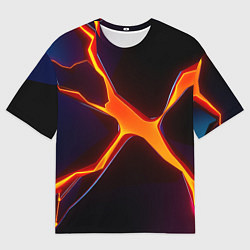 Женская футболка оверсайз Orange rift